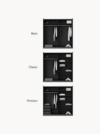 Modularer Schwebetürenschrank Leon, 200 cm Breite, mehrere Varianten, Korpus: Spanplatte, melaminbeschi, Schwarz, Basic Interior, B 200 x H 200 cm