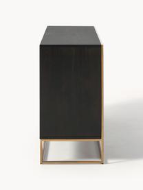Credenza in legno massiccio di mango con ante Harry, Legno di mango, dorato, Larg. 175 x Alt. 85 cm