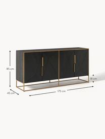 Credenza in legno di mango Harry, Legno di mango, dorato, Larg. 175 x Alt. 85 cm