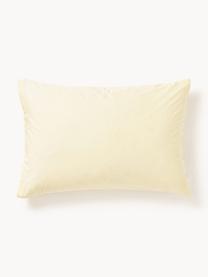 Taie d'oreiller en percale de coton Elsie, Jaune pâle, larg. 50 x long. 70 cm