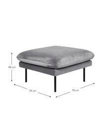 Sametová podnožka Moby, Šedá, Š 78 cm, H 78 cm