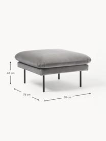 Sofa-Hocker Moby aus Samt, Bezug: Samt (Hochwertiger Polyes, Gestell: Massives Kiefernholz, Samt Grau, B 78 x T 78 cm