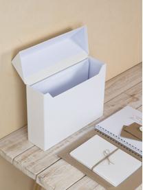 Organizzatrice di file Lovisa, Organizer: cartone solido laminato, Manico: metallo, Bianco latte, Larg. 33 x Alt. 24 cm