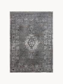 Tapis en chenille Medaillon, Fil de chenille (100 % coton), Gris foncé, larg. 80 x long. 150 cm (taille XS)