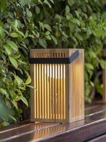 Solar outdoor LED lamp Okinawa, dimbaar, Lampenkap: bamboehout, Bamboehout, B 15 x H 24 cm