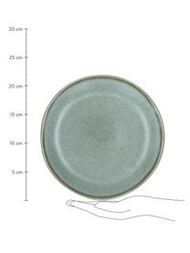 Platos postre de gres Neboa, 4 uds., Gres, Gris, azul, Ø 22 x Al 3 cm