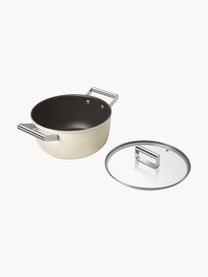 Braadpan 50's Style met deksel en antiaanbaklaag, Deksel: glas en roestvrij stalen , Gebroken wit, Ø 24 cm x H 18 cm, 4,6 L