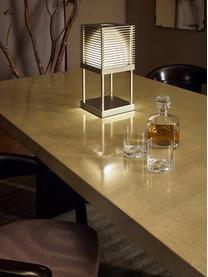 Lampada da tavolo grande a LED Miya, luce regolabile, Struttura: legno, Decorazione: metallo rivestito, Legno chiaro, dorato, Larg. 20 x Alt. 46 cm
