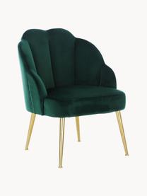 Fauteuil cocktail en velours Helle, Velours vert foncé, larg. 65 x prof. 65 cm