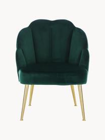 Fauteuil cocktail en velours Helle, Velours vert foncé, larg. 65 x prof. 65 cm