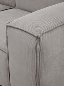 Modulares Sofa Lennon (4-Sitzer) aus Cord, Bezug: Cord (92 % Polyester, 8 %, Gestell: Massives Kiefernholz, Spe, Cord Grau, B 327 x T 119 cm
