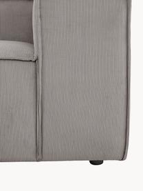 Modulaire bank Lennon (4-zits) van corduroy, Bekleding: corduroy (92% polyester, , Frame: massief grenenhout, multi, Poten: kunststof Dit product is , Corduroy grijs, B 327 x H 119 cm