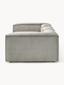 Modulares Sofa Lennon (4-Sitzer) aus Cord, Bezug: Cord (92 % Polyester, 8 %, Gestell: Massives Kiefernholz, Spe, Füße: Kunststoff Dieses Produkt, Cord Grau, B 327 x T 119 cm