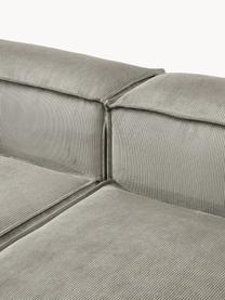 Modulares Sofa Lennon (4-Sitzer) aus Cord, Bezug: Cord (92 % Polyester, 8 %, Gestell: Massives Kiefernholz, Spe, Füße: Kunststoff Dieses Produkt, Cord Grau, B 327 x T 119 cm