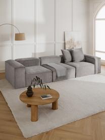 Modulares Sofa Lennon (4-Sitzer) aus Cord, Bezug: Cord (92 % Polyester, 8 %, Gestell: Massives Kiefernholz, Spe, Füße: Kunststoff Dieses Produkt, Cord Grau, B 327 x T 119 cm