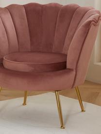 Fauteuil cocktail en velours Oyster, Velours vieux rose, larg. 81 x haut. 75 cm