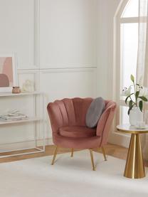 Fauteuil cocktail en velours Oyster, Velours vieux rose, larg. 81 x haut. 75 cm