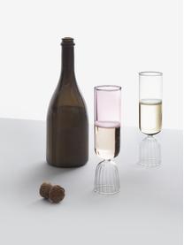 Copas de champán artesanales Tutu, 2 uds., Vidrio de borosilicato, Transparente, Ancho 160 cm, Largo 50 cm