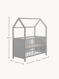 Höhenverstellbares Kinder-Hausbett Style, verschiedene Grössen, Rahmen: Schichtholz, Mitteldichte, Grau, B 60 x L 120 cm
