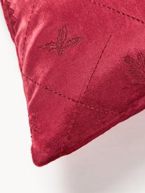 Housse de coussin en velours avec broderie de Noël Isadora, Rouge, larg. 30 x long. 70 cm