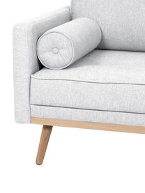 Sofa z nogami z drewna dębowego Saint (3-osobowa), Tapicerka: poliester Dzięki tkaninie, Jasnoszara tkanina, S 210 x G 93 cm
