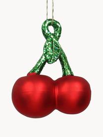 Kerstboomhanger Cherry, 2 stuks, Rood, groen, B 8 x H 8 cm