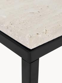 Travertinový konzolový stolek Titti, Béžová, travertin, černá, Š 100 cm, V 75 cm