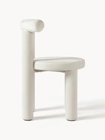 Krzesło tapicerowane z aksamitu Calan, Tapicerka: 100% poliester, Stelaż: metal powlekany pianką, Kremowobiały aksamit, S 55 x G 52 cm