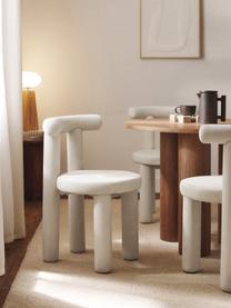 Fluwelen stoel Calan, Bekleding: 100 % polyester (fluweel), Frame: metaal, Fluweel crèmewit, B 55 x D 52 cm