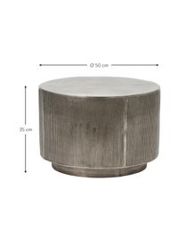 Table basse ronde façade nervurée Rota, Aluminium, enduit, MDF, Argenté, Ø 50 cm