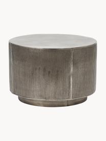 Table basse ronde façade nervurée Rota, Aluminium, enduit, MDF, Argenté, Ø 50 cm