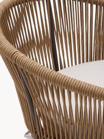 Ogrodowe krzesło barowe Yanet, 2 szt., Tapicerka: 100% poliester, Stelaż: metal ocynkowany, Jasnobeżowa tkanina, beżowy, S 55 x W 85 cm