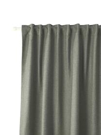 Cortinas semiopacas con multibanda Jensen, 2 uds., 95% poliéster, 5% nylon, Verde oliva, An 130 x L 260 cm