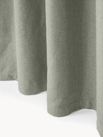 Rideaux opaques avec ruflette multiple Jensen, 2 pièces, 95 % polyester, 5 % nylon, Vert olive, larg. 130 x long. 260 cm