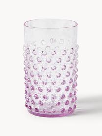Verres à eau artisanaux avec structure cloutée Hobnail, 6 pièces, Verre, Lilas, Ø 7 x haut. 11 cm, 200 ml