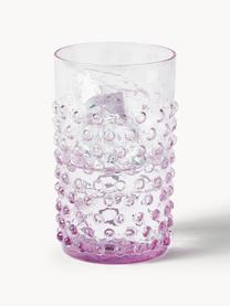 Set de vasos artesanales con relieves Hobnail, 6 uds., Vidrio, Lila, Ø 7 x Al 11 cm, 200 ml