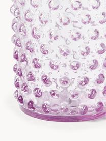 Set de vasos artesanales con relieves Hobnail, 6 uds., Vidrio, Lila, Ø 7 x Al 11 cm, 200 ml