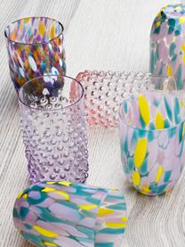 Set de vasos artesanales con relieves Hobnail, 6 uds., Vidrio, Lila, Ø 7 x Al 11 cm, 200 ml
