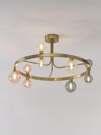 Plafondlamp Aglaia, Goudkleurig, roze, grijs, Ø 86 x H 50 cm