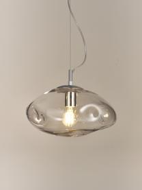 Pendelleuchte Amora, Lampenschirm: Glas, Baldachin: Metall, gebürstet, Transparent, Chromfarben, Ø 35 x H 20 cm