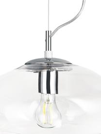 Pendelleuchte Amora, Lampenschirm: Glas, Baldachin: Metall, gebürstet, Transparent, Chromfarben, Ø 35 x H 20 cm