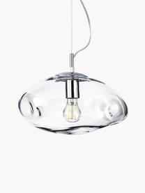 Pendelleuchte Amora, Lampenschirm: Glas, Baldachin: Metall, gebürstet, Transparent, Chromfarben, Ø 35 x H 20 cm