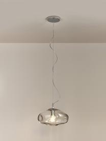 Hanglamp Amora, Lampenkap: glas, Transparant, zilverkleurig, B 35 x H 20 cm