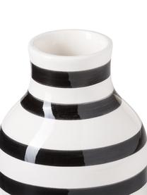 Petit vase design fait main Omaggio, Céramique, Noir, blanc, Ø 8 x haut. 13 cm