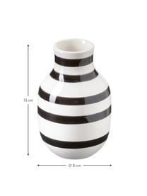 Kleine handgefertigte Design-Vase Omaggio, Keramik, Schwarz, Weiss, Ø 8 x H 13 cm