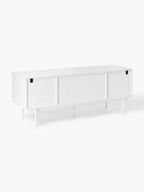 Credenza bassa in legno Elona, Bianco, Larg. 180 x Alt. 55 cm