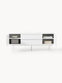 Credenza bassa in legno Elona, Bianco, Larg. 180 x Alt. 55 cm