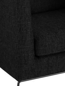 Klassischer Sessel Milo in Schwarz, Bezug: Hochwertiger Polyesterbez, Gestell: Kiefernholz, Beine: Metall, lackiert, Webstoff Schwarz, 77 x 75 cm