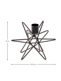 Kerzenhalter Cosma in Schwarz, Metall, lackiert, Schwarz, Ø 19 x H 12 cm