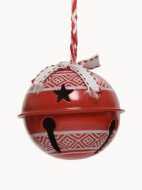 Kerstboomhangers Glocken, set van 14, Rood, wit, Set met verschillende formaten